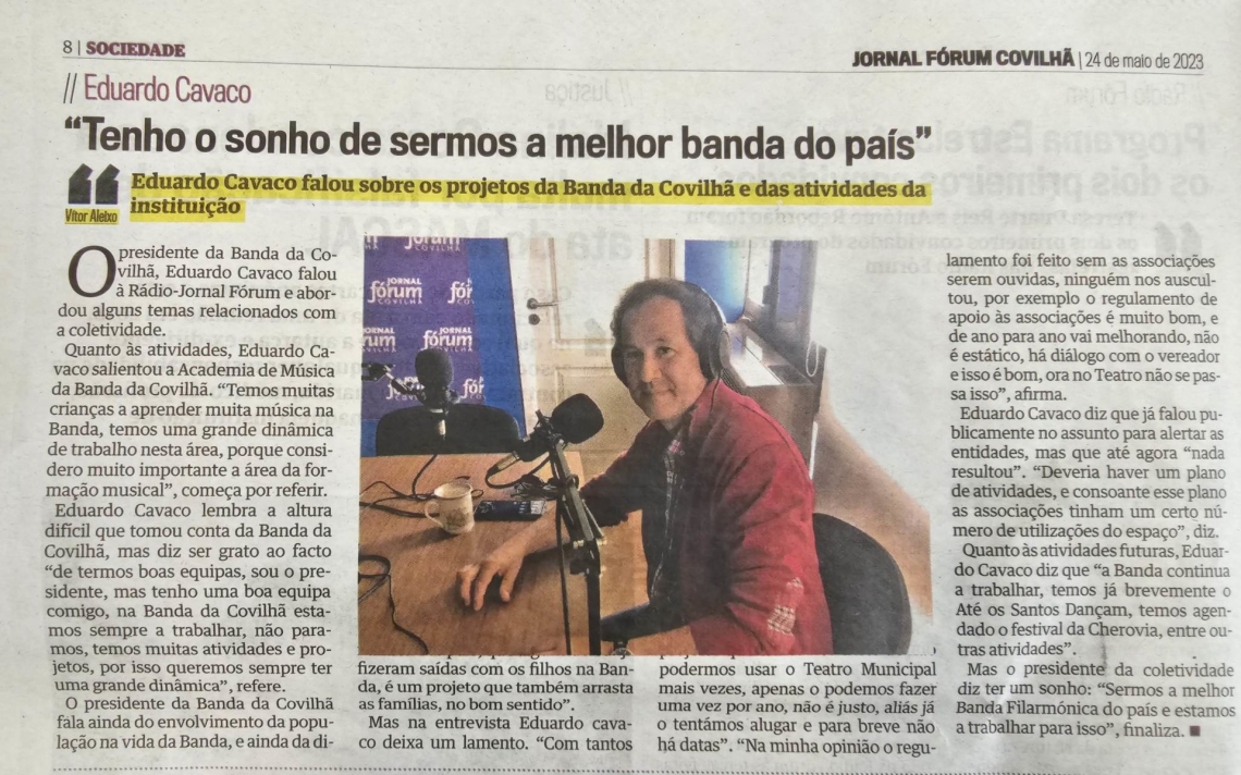 "Tenho o sonho de sermos a melhor banda do país"