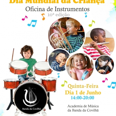 Banda da Covilhã celebra o Dia Mundial da Criança com Oficina de Instrumentos